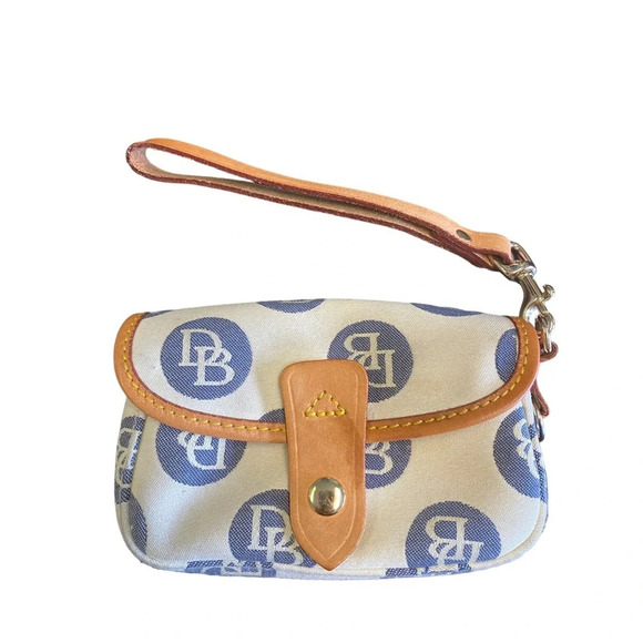 Dooney & Bourke canvas and leather trim wristlet - Picture 1 of 8